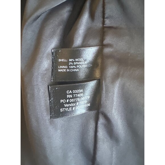 Club Monaco Black Satin-Trim Open Front Blazer Jacket Size 6 - Picture 10 of 12